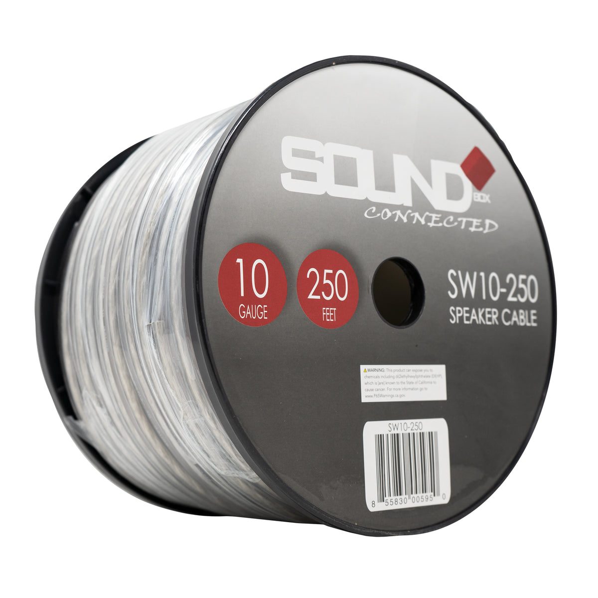 Connected 250 Foot Spool, 10 Gauge Frosted Speaker Wire