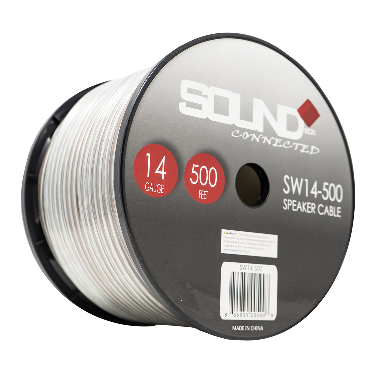 Connected 500 Foot Spool, 14 Gauge Frosted Speaker Wire