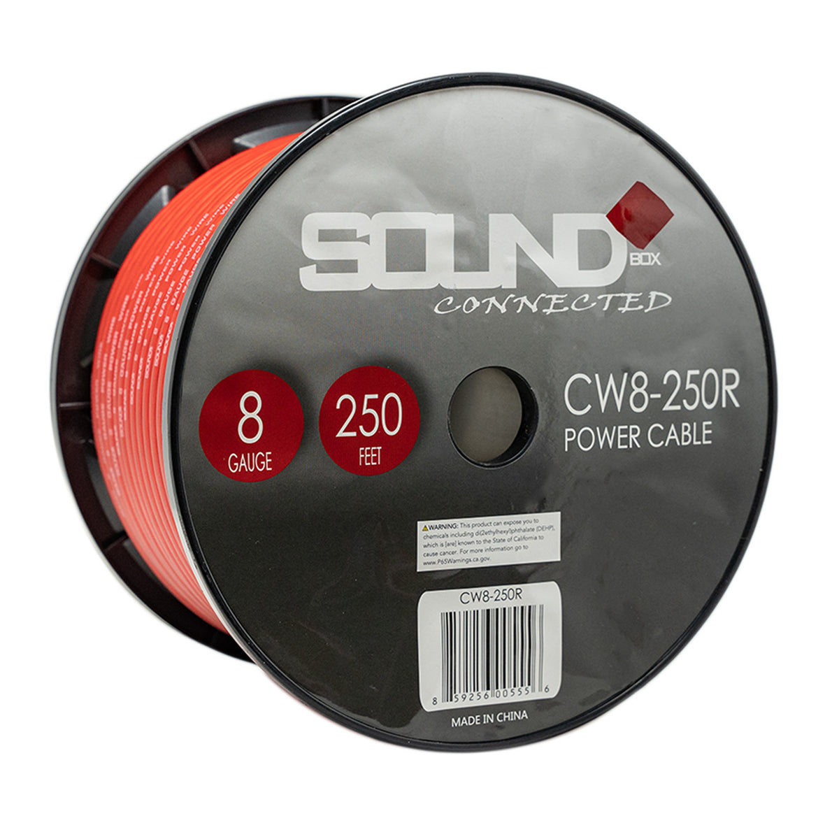 Connected 8 Gauge CCA Power Wire 250' Spool- Red