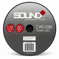 Load image into Gallery viewer, SoundBox CW0-50BK, 1/0 Gauge CCA Battery Power / Ground Wire Spool - 50 Ft, Black
