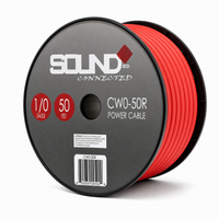 Load image into Gallery viewer, SoundBox CW0-50R, 1/0 Gauge CCA Battery Power / Ground Wire Spool - 50 Ft, Red
