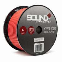 Load image into Gallery viewer, Connected 4 Gauge CCA Power Wire 100' Spool- Red
