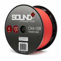 Load image into Gallery viewer, Connected 4 Gauge CCA Power Wire 100' Spool- Red
