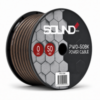 Load image into Gallery viewer, SoundBox PW0-50BK, 1/0 Gauge OFC Copper Amplifier Power / Ground Wire - 50 Ft. Spool - Black
