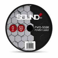 Load image into Gallery viewer, SoundBox PW0-50BK, 1/0 Gauge OFC Copper Amplifier Power / Ground Wire - 50 Ft. Spool - Black
