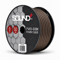 Load image into Gallery viewer, SoundBox PW0-50BK, 1/0 Gauge OFC Copper Amplifier Power / Ground Wire - 50 Ft. Spool - Black
