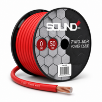 Load image into Gallery viewer, SoundBox PW0-50R, 1/0 Gauge OFC Copper Amplifier Power / Ground Wire - 50 Ft. Spool - Red
