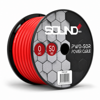 Load image into Gallery viewer, SoundBox PW0-50R, 1/0 Gauge OFC Copper Amplifier Power / Ground Wire - 50 Ft. Spool - Red
