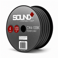 Load image into Gallery viewer, Connected 4 Gauge CCA Power Wire 100' Spool- Black
