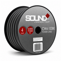 Load image into Gallery viewer, Connected 4 Gauge CCA Power Wire 100' Spool- Black
