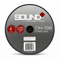 Load image into Gallery viewer, Connected 4 Gauge CCA Power Wire 100' Spool- Black
