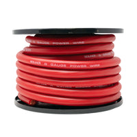 Load image into Gallery viewer, SoundBox PW0-50R, 1/0 Gauge OFC Copper Amplifier Power / Ground Wire - 50 Ft. Spool - Red
