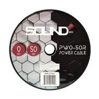 Load image into Gallery viewer, SoundBox PW0-50R, 1/0 Gauge OFC Copper Amplifier Power / Ground Wire - 50 Ft. Spool - Red
