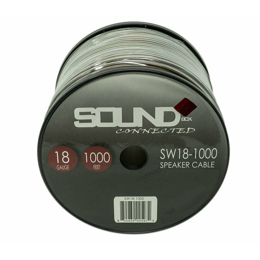 Connected 1000 Foot Spool, 18 Gauge Frosted Speaker Wire