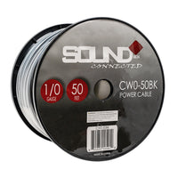Load image into Gallery viewer, Connected 0 Gauge CCA Power Wire 50&#39; Spool- Black
