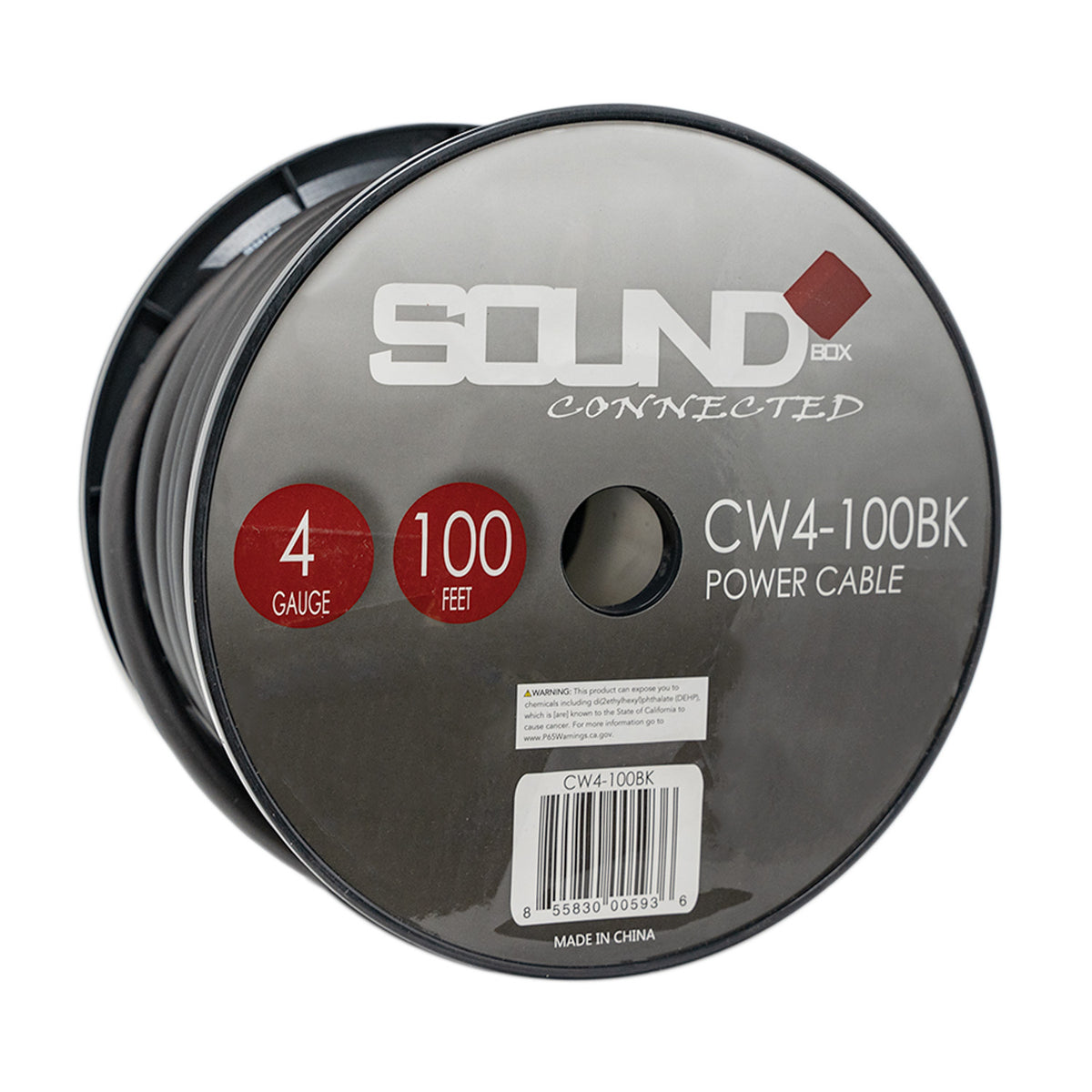 Connected 4 Gauge CCA Power Wire 100' Spool- Black