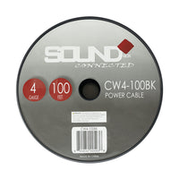 Load image into Gallery viewer, Connected 4 Gauge CCA Power Wire 100&#39; Spool- Black
